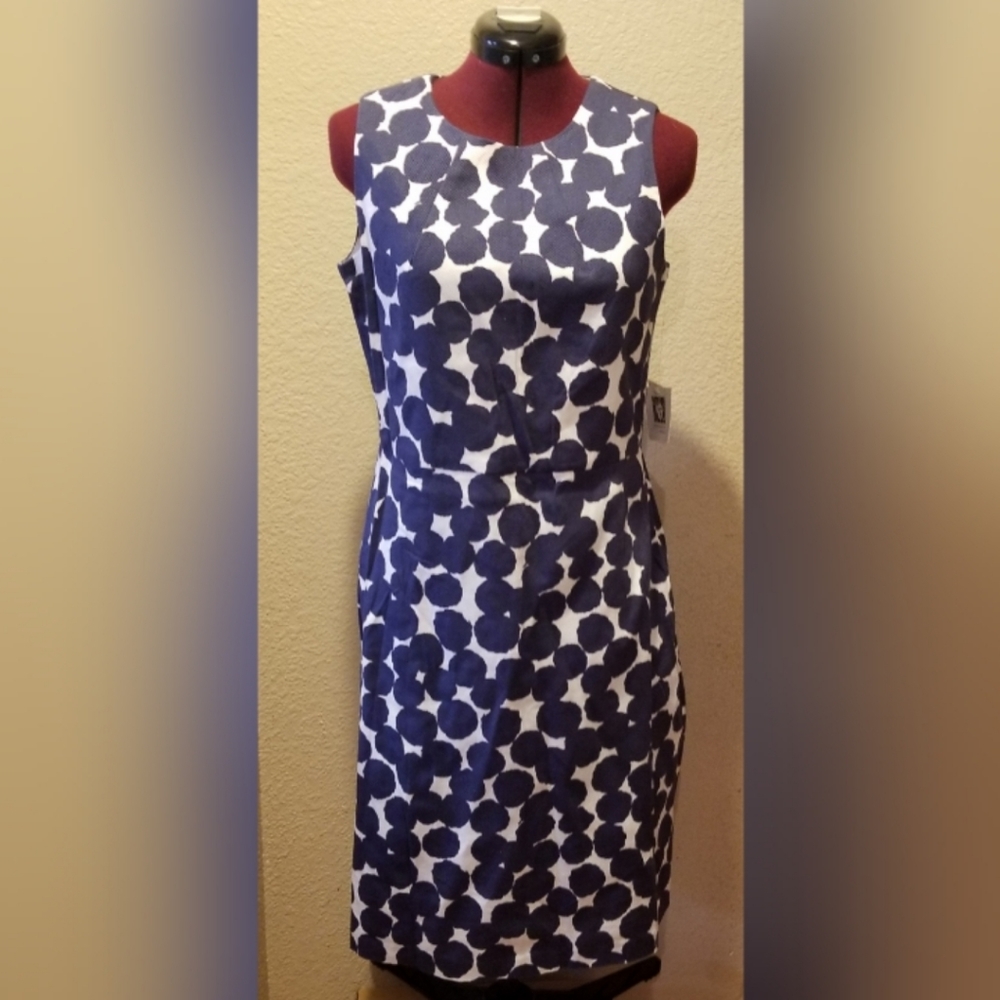 Anne Klein blue and white dress size 12